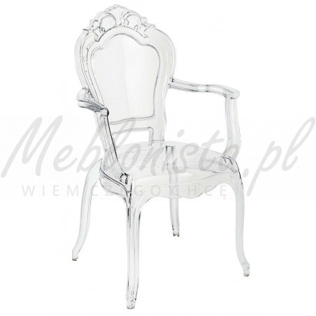 Krzesło glamour przezroczyste KING ARM
