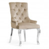 Krzesło Glamour Chesterfield Garonna nogi srebrny chrom
