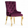 Krzesło Glamour Chesterfield Garonna nogi złoty chrom