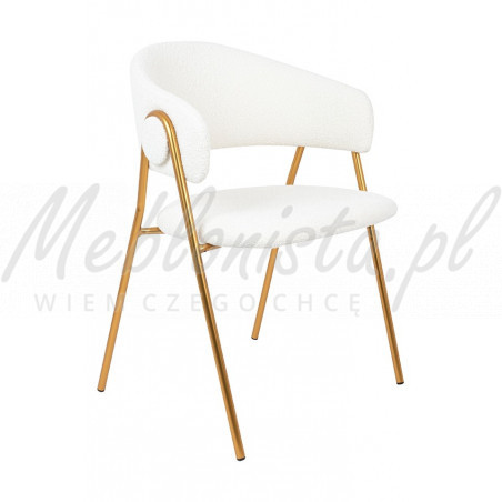 Krzesło glamour VERSO BOUCLE białe
