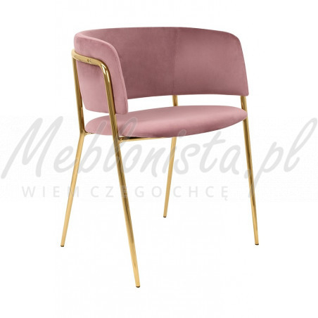 Krzesło glamour DELTA złote nogi