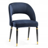 Krzesło glamour tapicerowane Addard czarno złote nogi