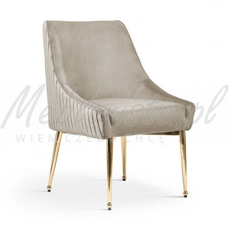 Krzesło glamour z wysokim oparciem Tywin złote