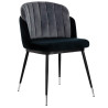 Krzesło glamour Marcel welurowe podstawa czarno srebrna