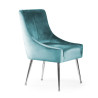 Krzesło glamour srebrne Tywin Slim z uchwytem, wysokim oparciem i siedziskiem