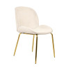 Krzesło glamour BOBBI beżowe - welur, podstawa złota